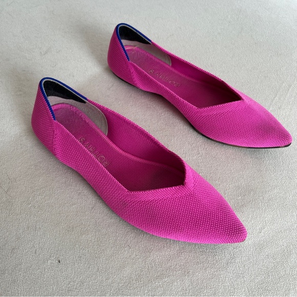 Rothy’s the Point Flats Dragonfruit Pink Size 7.5 Womens Washable - Picture 3 of 6